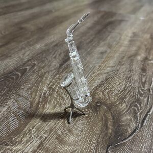 Clear Crystal Saxophone Figurine